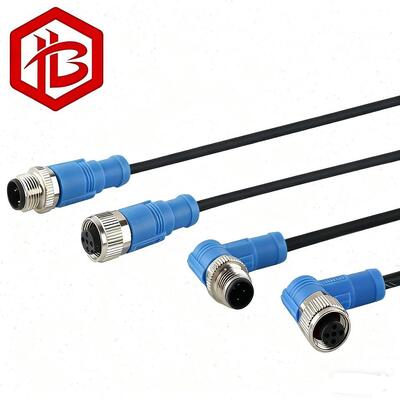 Acquistare Codice DIN IP68 impermeabile A / B / D Codice di gomito retto M8 M12 3Pin 4Pin 5Pin alloggiamento in metallo sensore di cavo di connettore circolare online manufacture