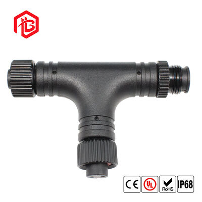 M12 Metal Nut Tee Waterproof Connector Male/Female Copper Contact for Aerospace and Solar Power Systems